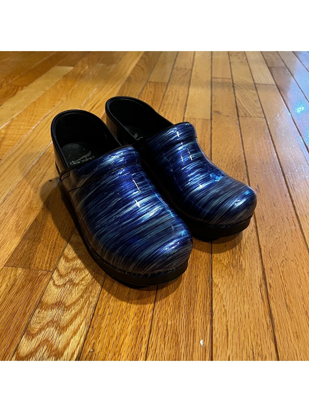 Dansko Women's Professional Blue Patterned Clogs Size 39